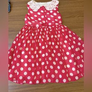 Pink polkadot and lace size 6 dress, rarely worn.